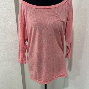 American Eagle Outfitters Heathered Pink Long Sleeve Top